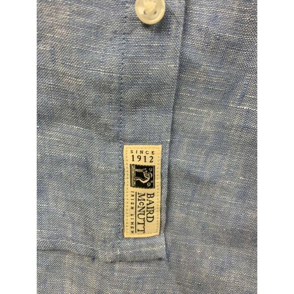 J Crew Baird McNutt Irish Linen Shirt Men (S) Blue Slim Button Down Long Sleeve - Picture 5 of 9